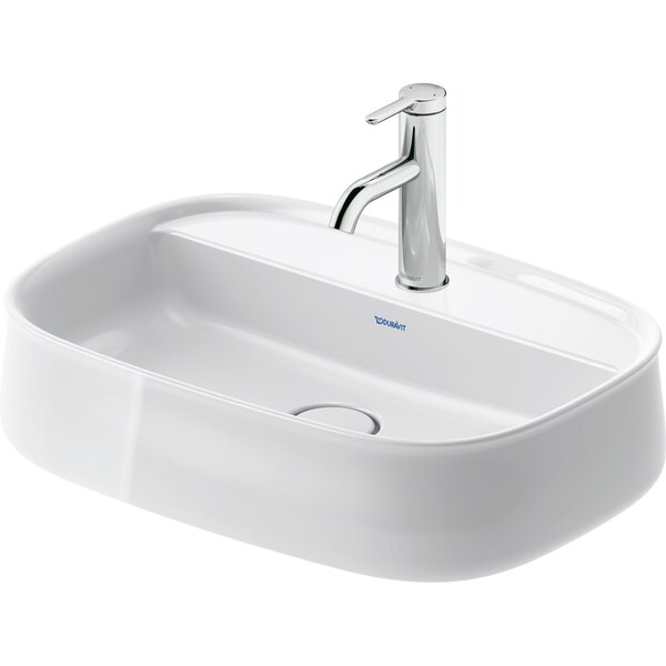 Duravit Zencha Washbowl 21 5/8 White High Gloss, Faucet Hole Platform, Number Of Faucet Holes: 1, Ground - 2374550071 - main